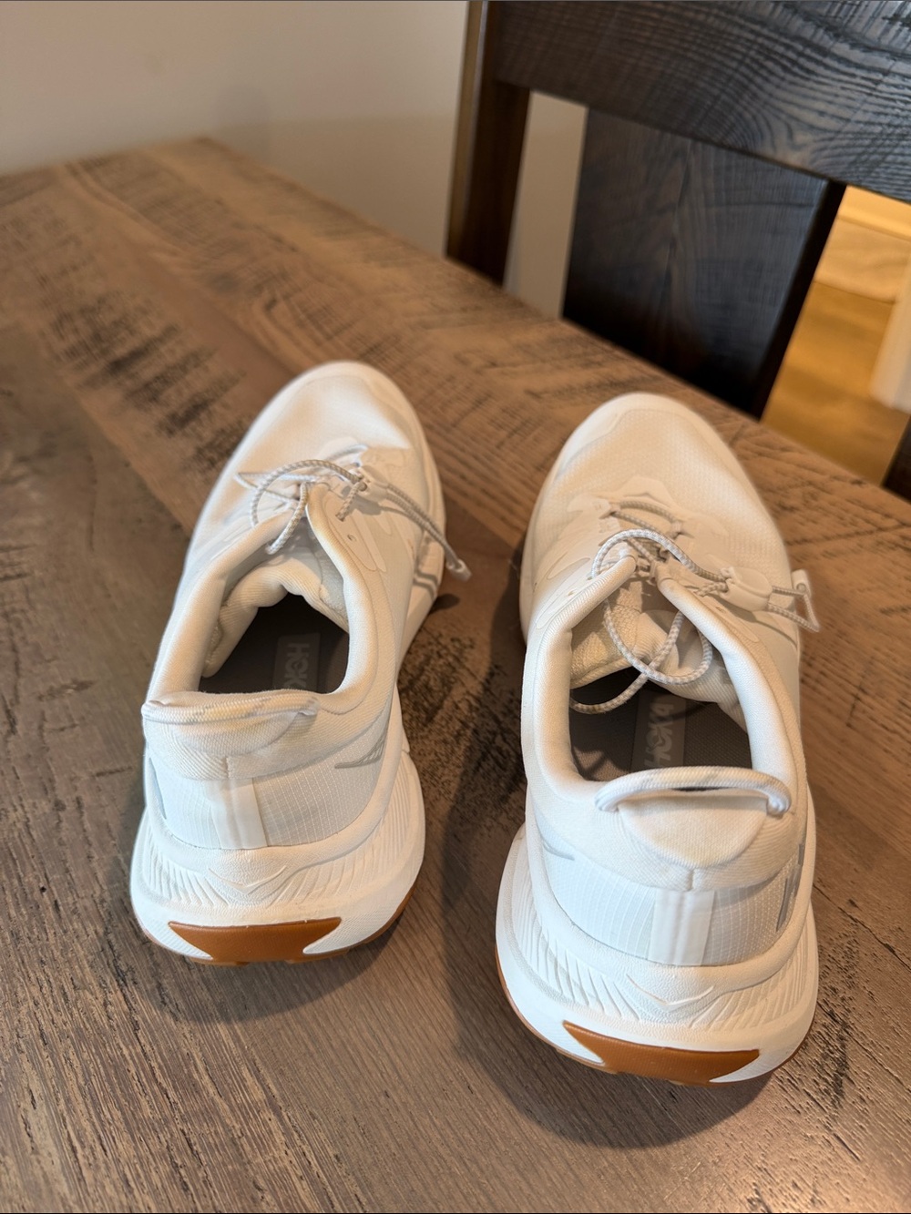 Hoka Women's White Athletic Running Shoes with Quick-Lace - Picture 2 of 7
